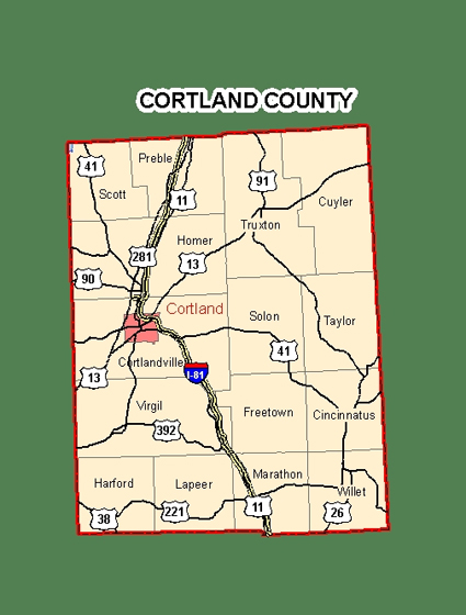 Map of Cortland County, New York