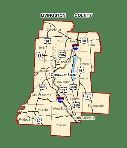 Map of Livingston County, New York