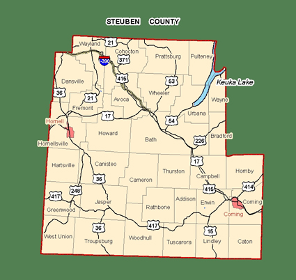 Map of Steuben County, New York